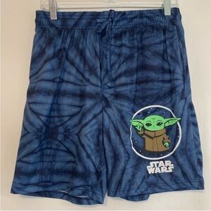 Star Wars Men’s Blue Baby Yoda Tie Dye Lounge Shorts Size M